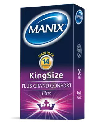 Manix King Size Préservatif Avec Réservoir Lubrifié Confort B/14 à Bordeaux